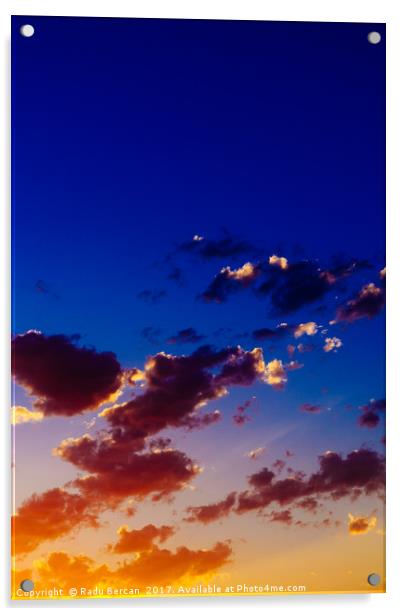Beautiful Blue And Orange Tranquil Summer Sunset B Acrylic by Radu Bercan