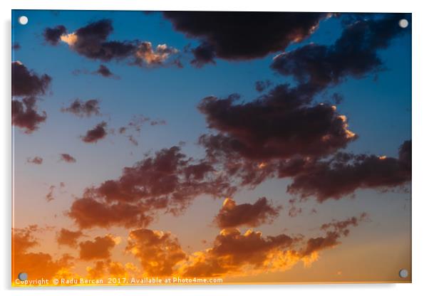 Beautiful Blue And Orange Tranquil Summer Sunset B Acrylic by Radu Bercan