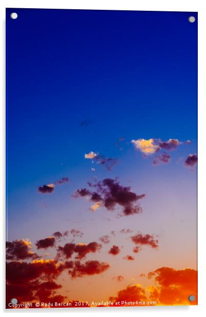 Beautiful Blue And Orange Tranquil Summer Sunset B Acrylic by Radu Bercan