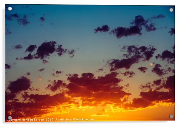 Beautiful Blue And Orange Tranquil Summer Sunset B Acrylic by Radu Bercan