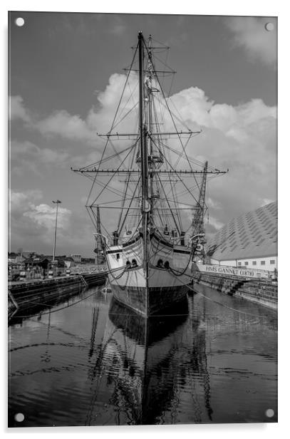 The  Sloop HMS Gannet  Acrylic by Rob Lucas
