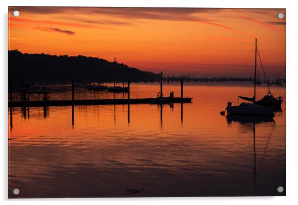 Dramatic Daybreak on the Medway Acrylic by Rob Lucas