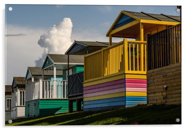  Tankerton beach huts, bathed in sunlight Acrylic by Rob Lucas