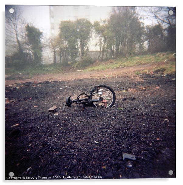 Fog Bike Acrylic by Stewart Thomson