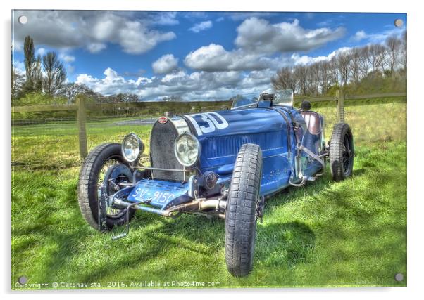 Bugatti Grand Prix Racing Car Acrylic by Catchavista 