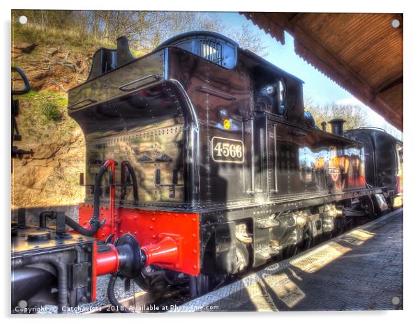 Steam Train No.4566 at Bewdley Acrylic by Catchavista 