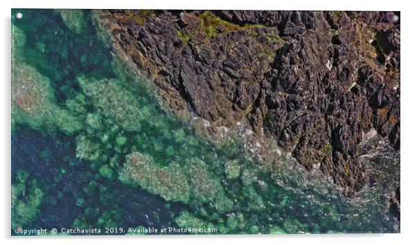Rocks and Sea Aerial View Acrylic by Catchavista 