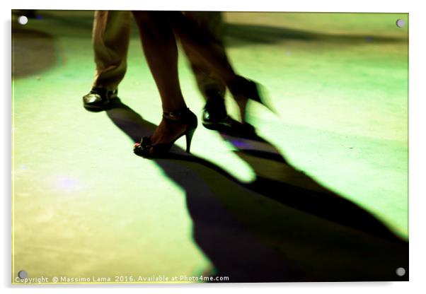 Tango dancer in milonga Acrylic by Massimo Lama