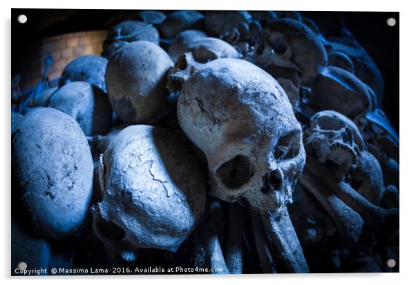 middle age skulls Acrylic by Massimo Lama
