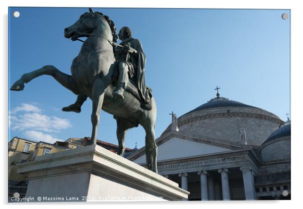 Naples, piazza del plebiscito Acrylic by Massimo Lama