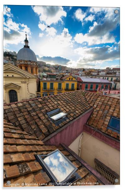 Panorama of Naples Acrylic by Massimo Lama
