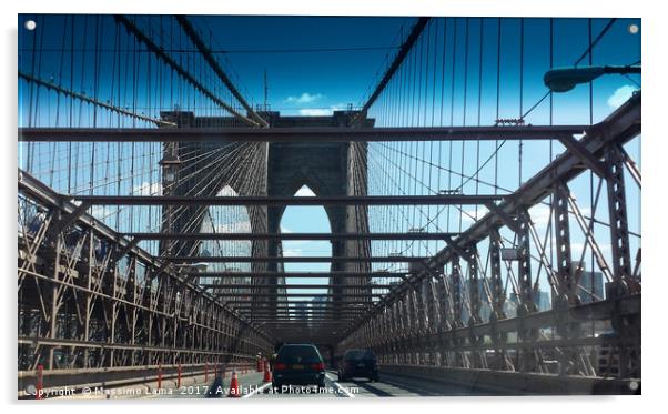 Brooklyn Bridge, NYC Acrylic by Massimo Lama