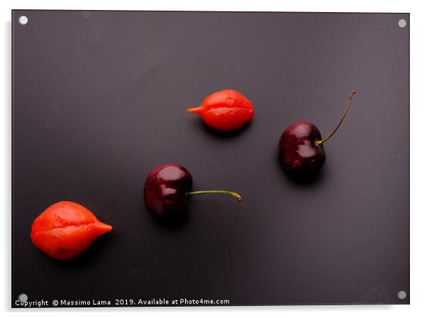 Tomatoes of Vesuvius  and cherries Acrylic by Massimo Lama