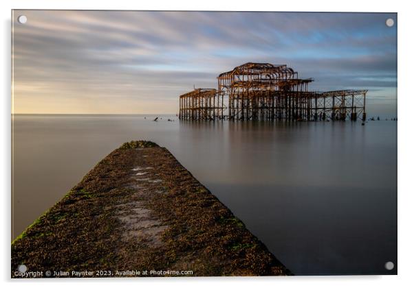 The Old Pier at Brighton Acrylic by Julian Paynter