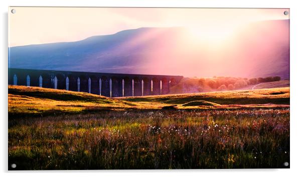 ribblehead sunset Acrylic by Kevin Elias