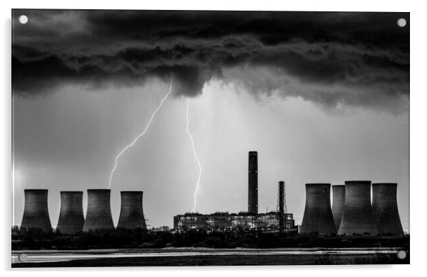 Electric Fury Over Fiddlers Ferry Acrylic by Kevin Elias