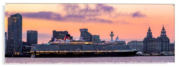 Queen Elizabeth cruise ship Acrylic by Kevin Elias