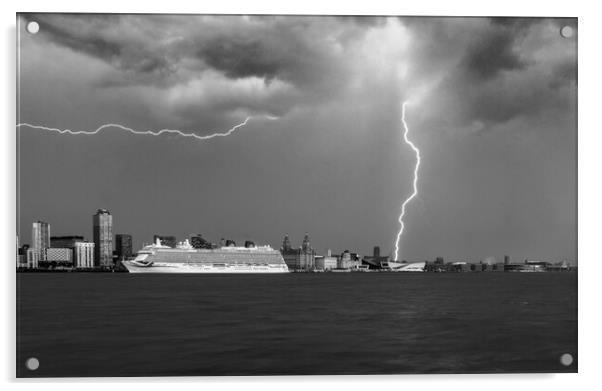 Liverpool lightning Acrylic by Kevin Elias