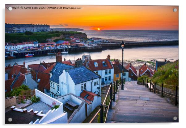 Enigmatic Whitby: A Sunset Symphony Acrylic by Kevin Elias