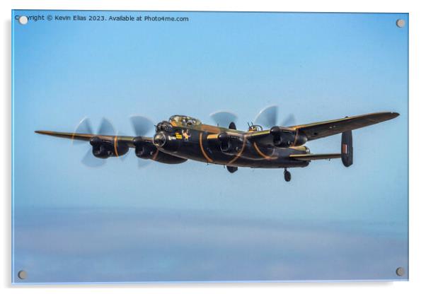 In Flight: Lancaster Bomber Above Sussex Acrylic by Kevin Elias