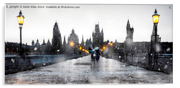 Winter in Prague Acrylic by Kevin Elias