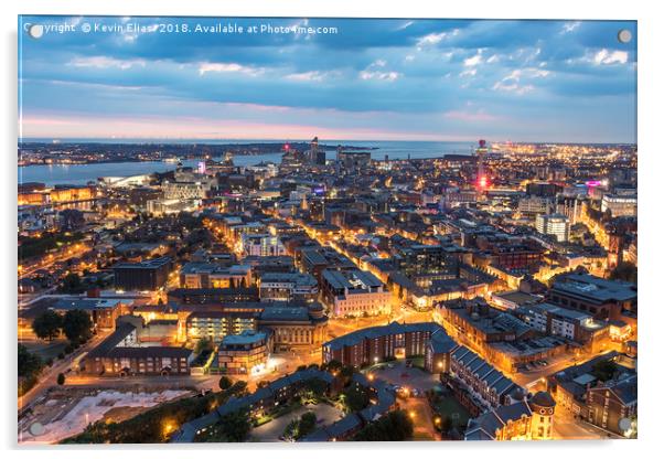 Liverpool's Enchanting Twilight Symphony Acrylic by Kevin Elias