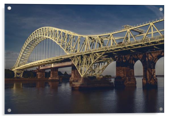 Historical Runcorn Bridge: An Iron Vanguard Acrylic by Kevin Elias