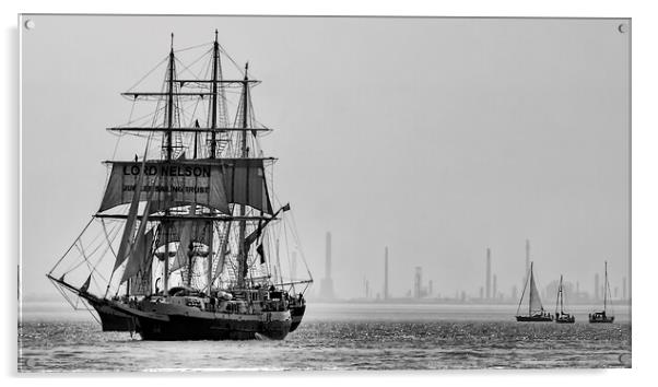 Tall ships  Acrylic by Kevin Elias