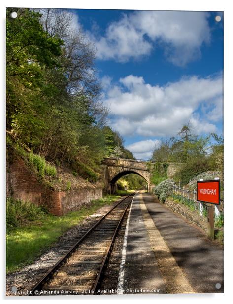 Weardale Railway Line at Wolsingham Acrylic by AMANDA AINSLEY