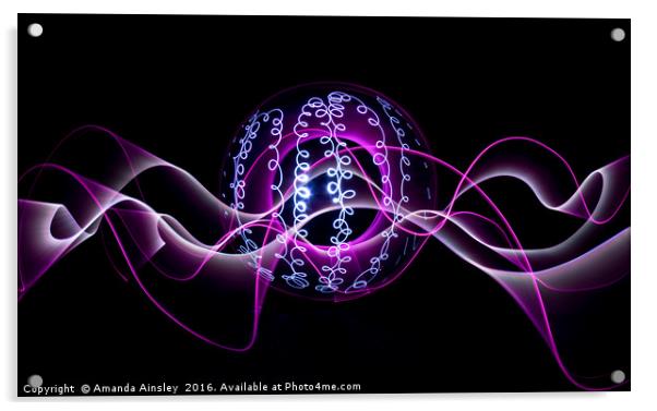 Light Orb and Ribbons Acrylic by AMANDA AINSLEY