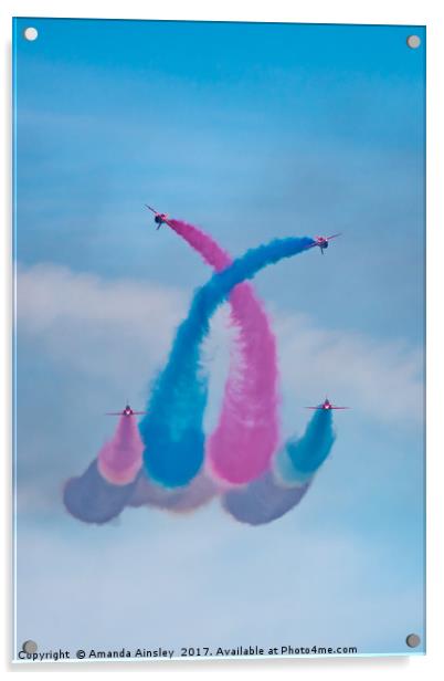 The RAF Red Arrows at Sunderland International Air Acrylic by AMANDA AINSLEY