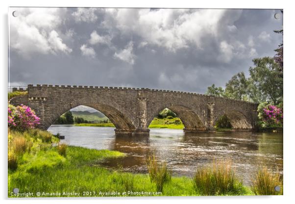 Shiel Bridge at Acharacle Acrylic by AMANDA AINSLEY