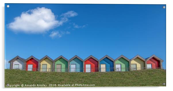 A Seaside Rainbow Haven Acrylic by AMANDA AINSLEY