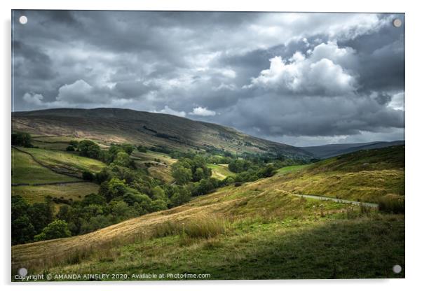 Majestic Fells of Cumbria, The Howgills  Acrylic by AMANDA AINSLEY