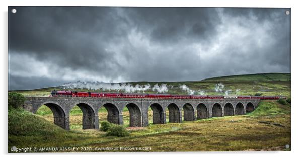 Majestic Dandry Mires Viaduct A Journey Through Na Acrylic by AMANDA AINSLEY