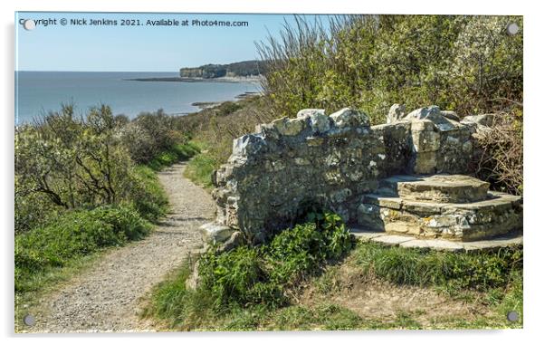 The Wales Coast Path leaving Llantwit Major toward Acrylic by Nick Jenkins