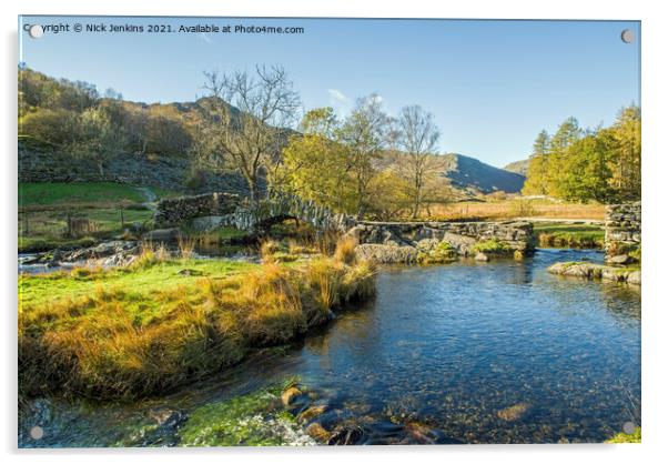 Slaters Bridge Little Langdale Lake District Acrylic by Nick Jenkins