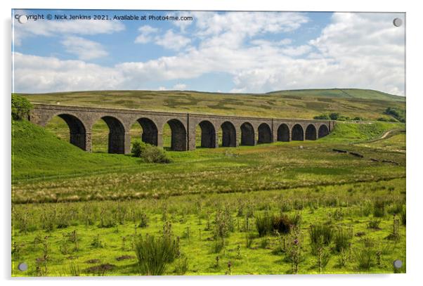 Garsdale Dandry Mire Viaduct in Cumbria Acrylic by Nick Jenkins