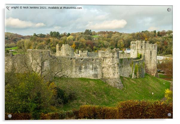 Chepstow Castle Bordering England and Wales Acrylic by Nick Jenkins
