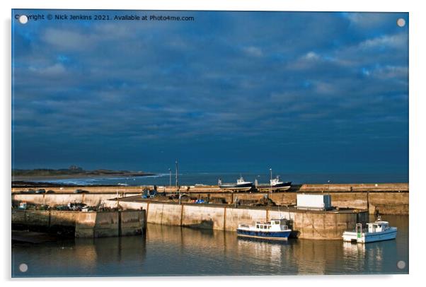 Seahouses Harbour Northumberland Coast Acrylic by Nick Jenkins