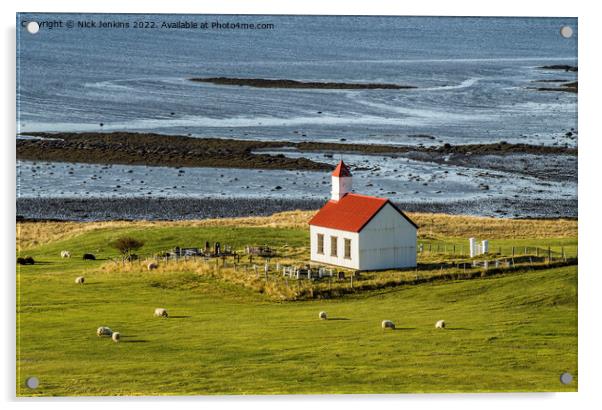 Icelandic Church Snaefellsnes  Acrylic by Nick Jenkins