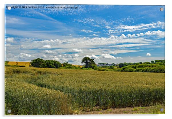 Wheatcrop in the Vale of Glamorgan July Acrylic by Nick Jenkins