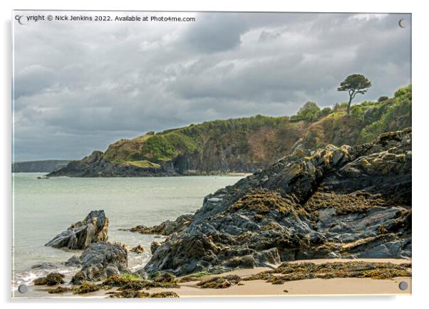 Cwm yr Eglwys Coast Pembrokeshire Acrylic by Nick Jenkins