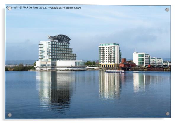 Hotel and Apartment Blocks Cardiff Bay  Acrylic by Nick Jenkins
