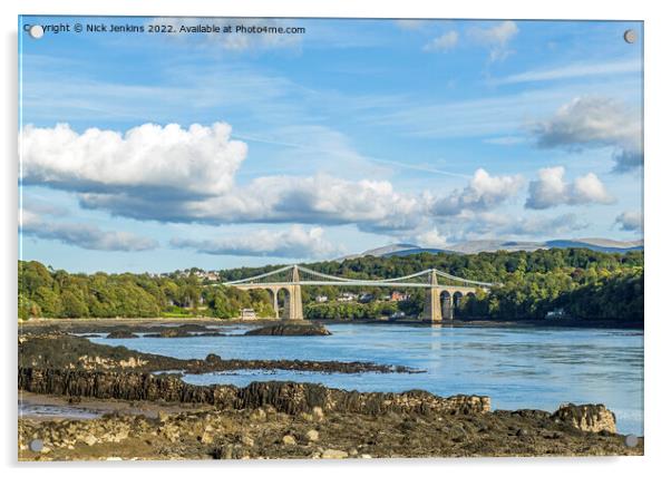 The Menai Bridge Anglesey North Wales Acrylic by Nick Jenkins