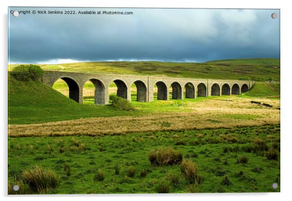 Dandry Mire Arched Viaduct Garsdale Head Cumbria Acrylic by Nick Jenkins