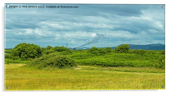 Across Kenfig Nature Reserve to Steel Works Acrylic by Nick Jenkins