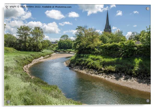 River Gwendraeth Kidwelly Church Spire Carmarthens Acrylic by Nick Jenkins