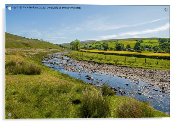 River Rawthey Garsdale in Cumbria  Acrylic by Nick Jenkins