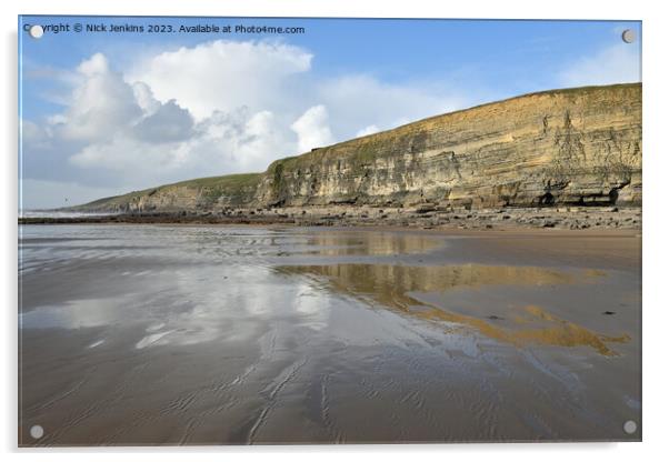 Dunraven Bay on a cold November afternoon  Acrylic by Nick Jenkins